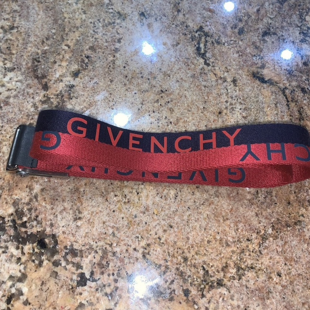 Authentic Red/dark blue Givenchy buckle belt